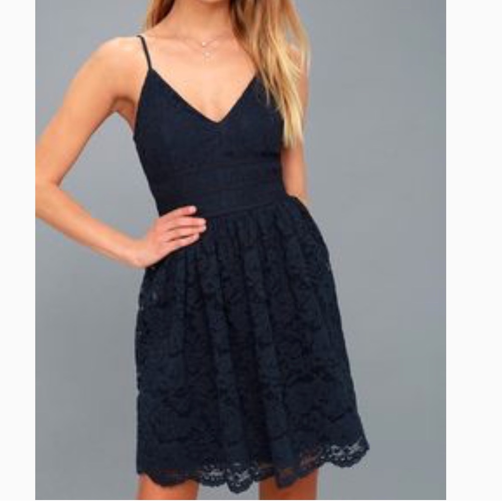Lulus navy lace dress